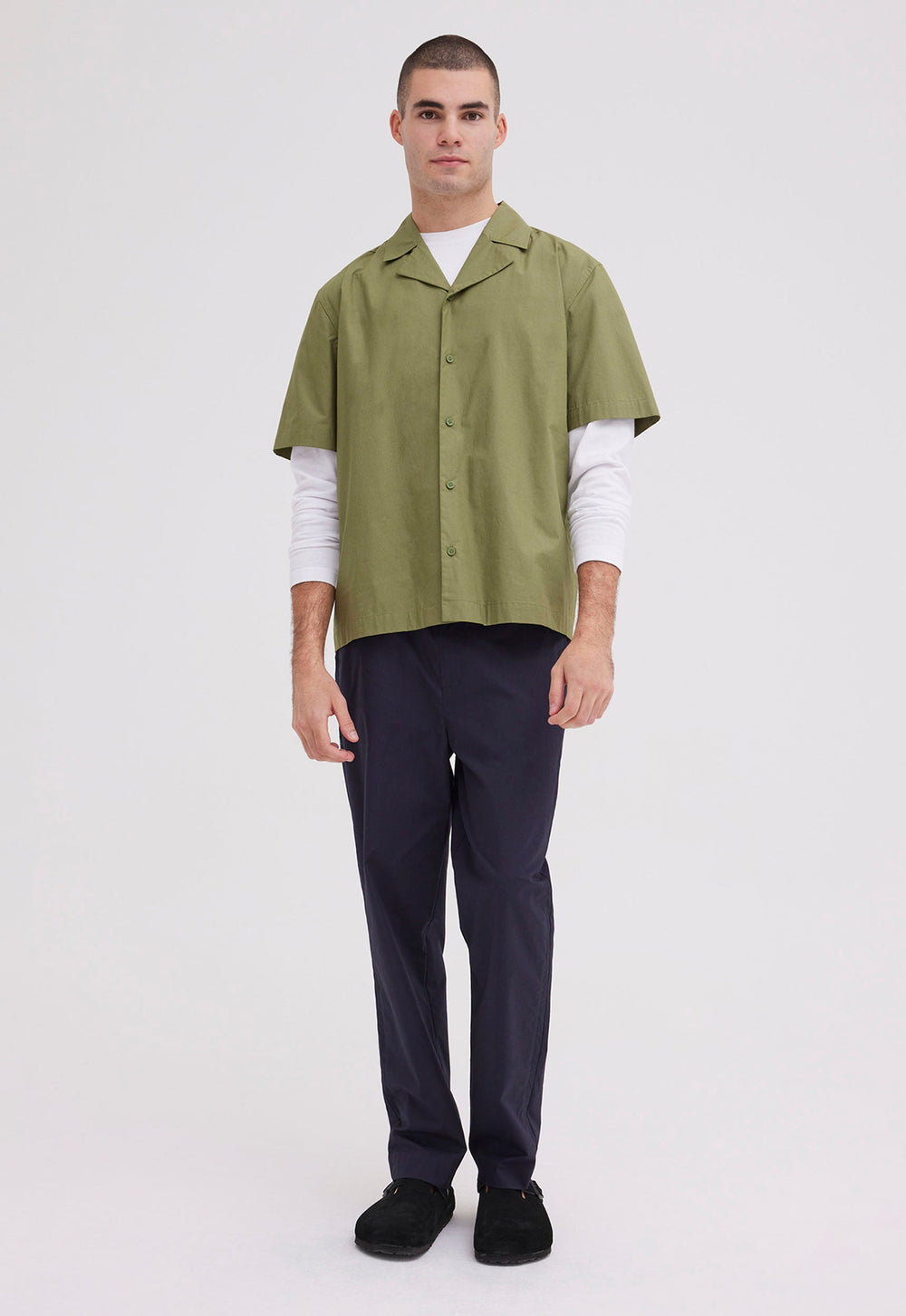 Jac+Jack ARCH COTTON SHIRT in Pine Needle Green